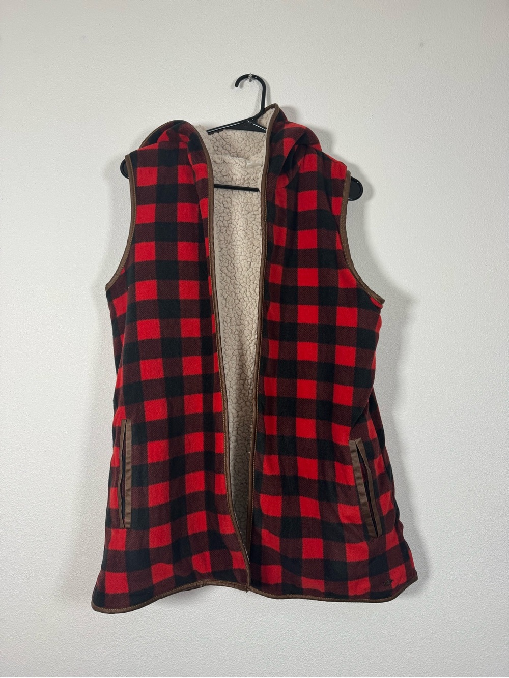 Legendary Whitetails Red & Black Buffalo Plaid Hooded Sherpa-Lined Vest